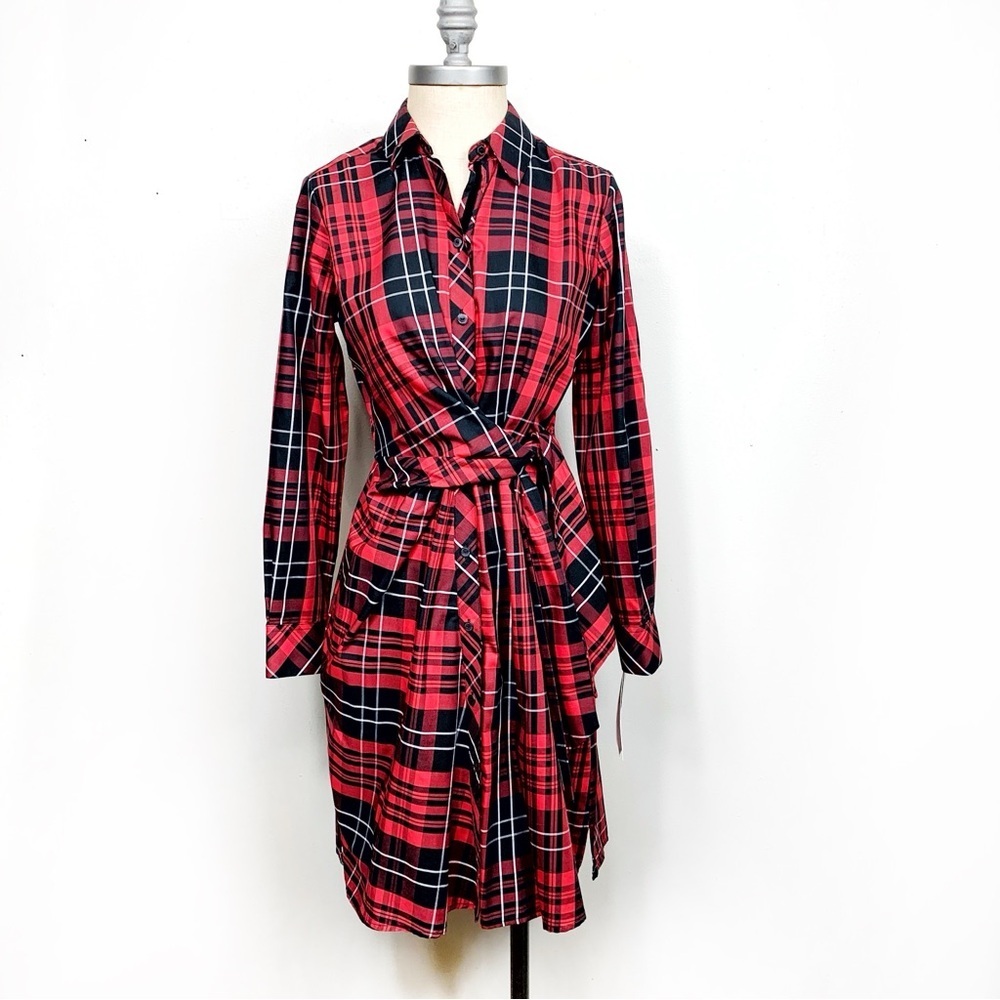 Foxcroft Plaid Wrap Dress • Wrinkle-Free Dress • Luxe Look • 4 • NWT